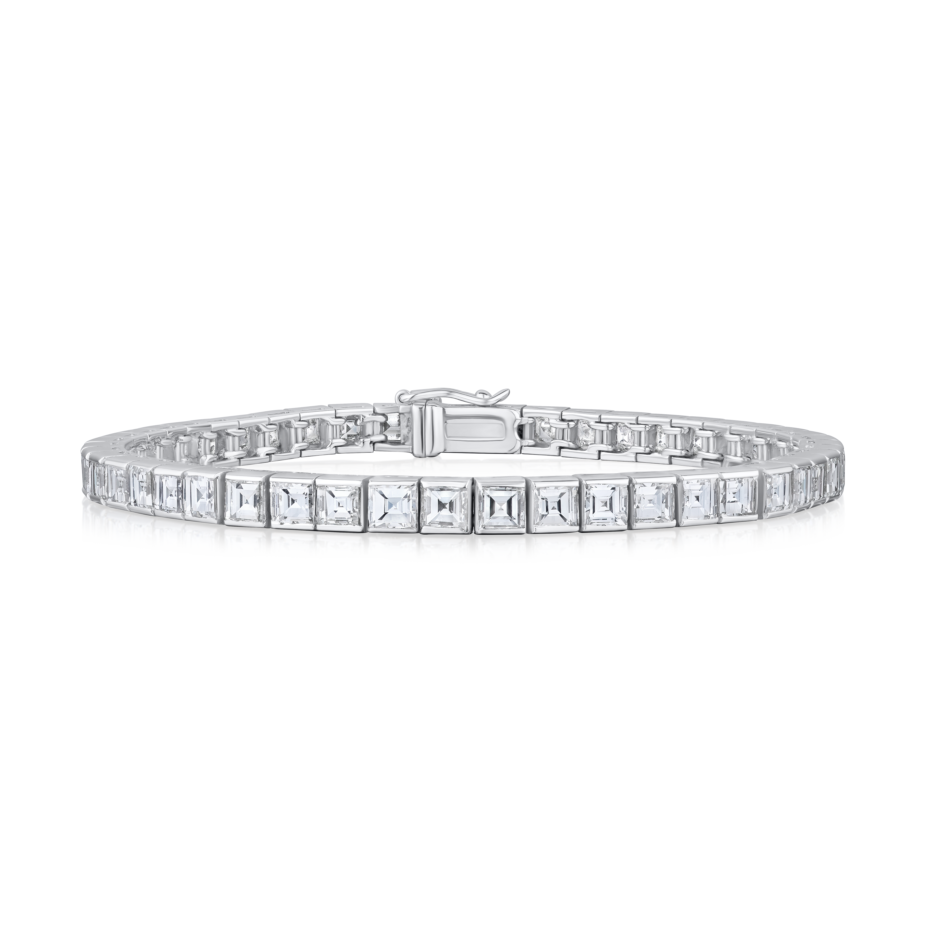 8.00ct Asscher Cut Diamond Line Bracelet