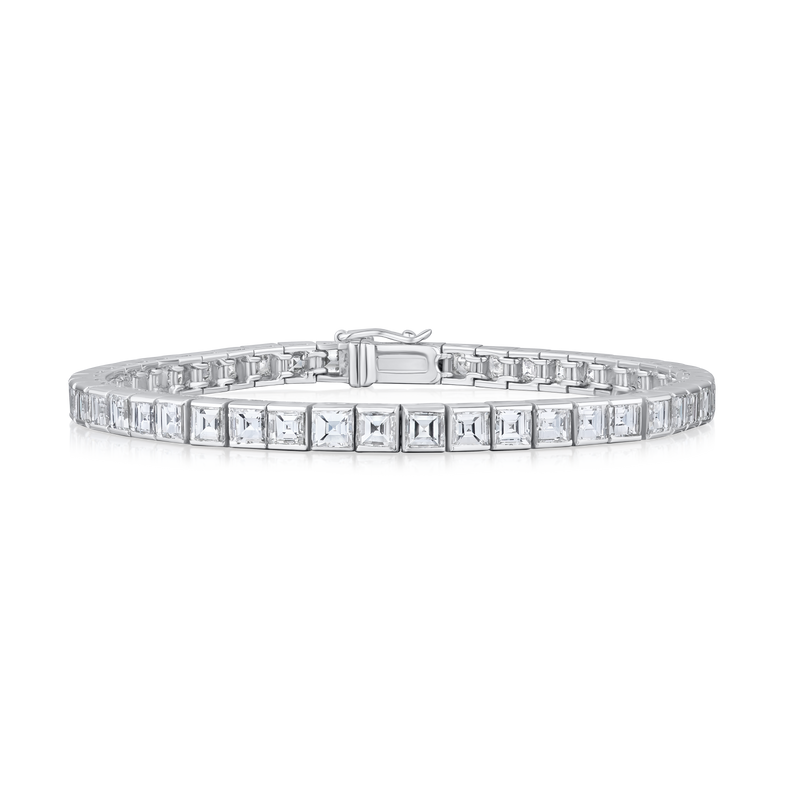 8.00ct Asscher Cut Diamond Line Bracelet