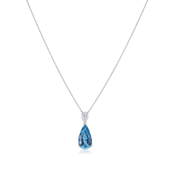 3.85ct Aquamarine and Diamond Pendant