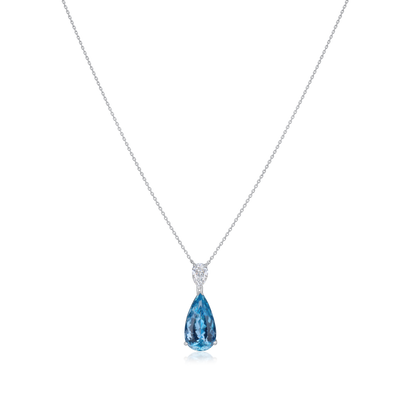 3.85ct Aquamarine and Diamond Pendant