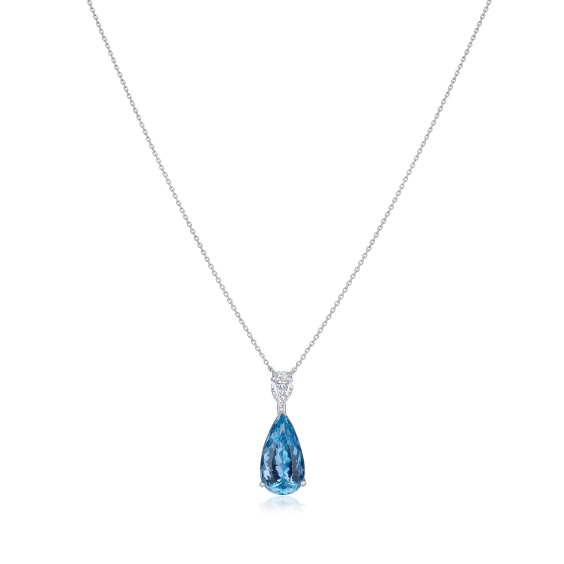 3.85ct Aquamarine and Diamond Pendant