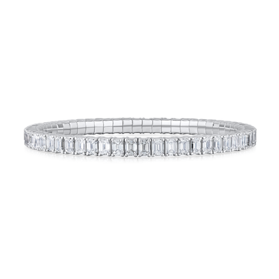14.14ct Emerald Cut Diamond Flex Bracelet