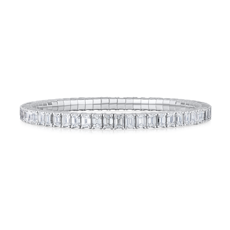 14.14ct Emerald Cut Diamond Flex Bracelet