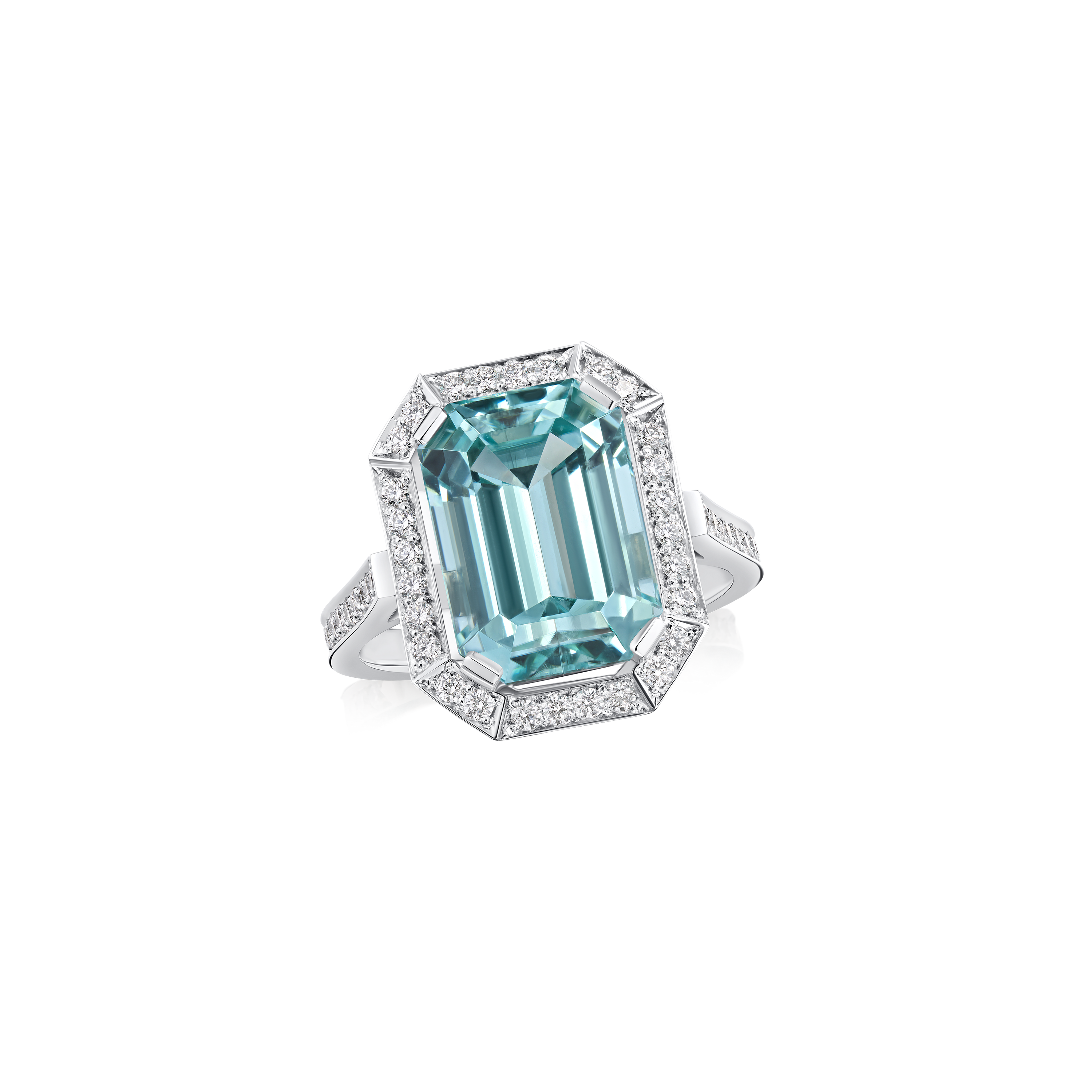 6.66ct Mint Green Tourmaline and Diamond Ring