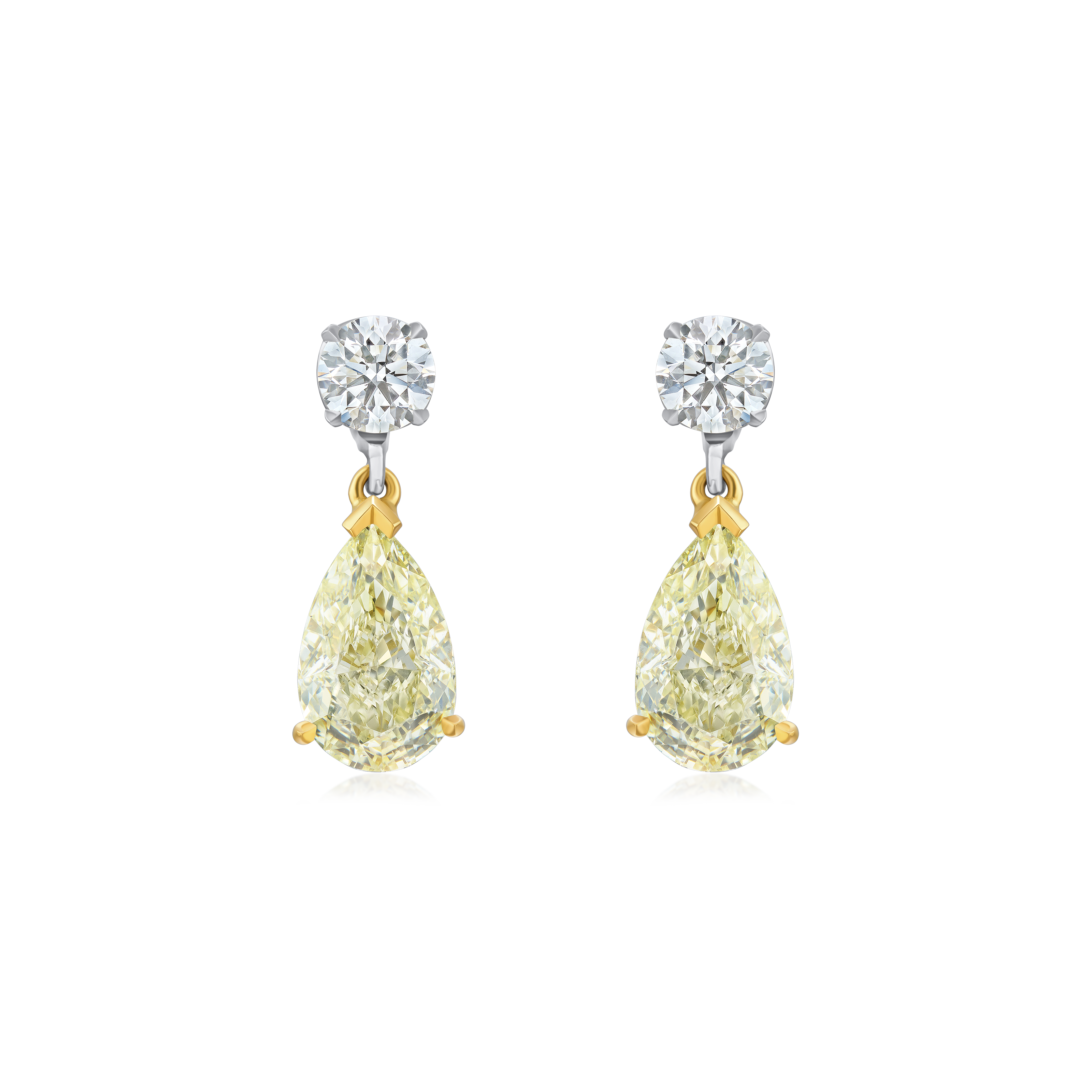 Pear Cut Diamond Slide On/Off Drop Earrings