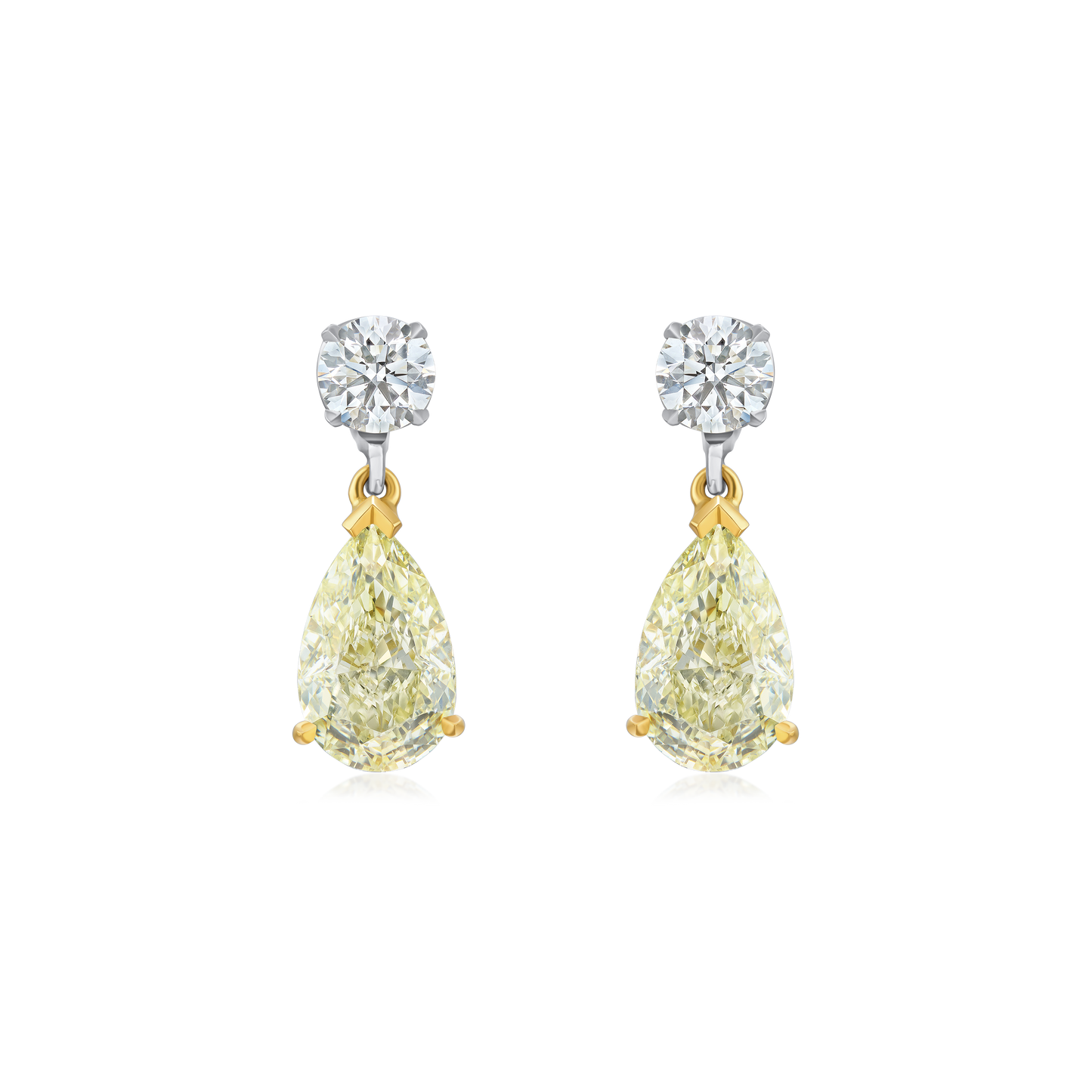 Pear Cut Diamond Slide On/Off Drop Earrings