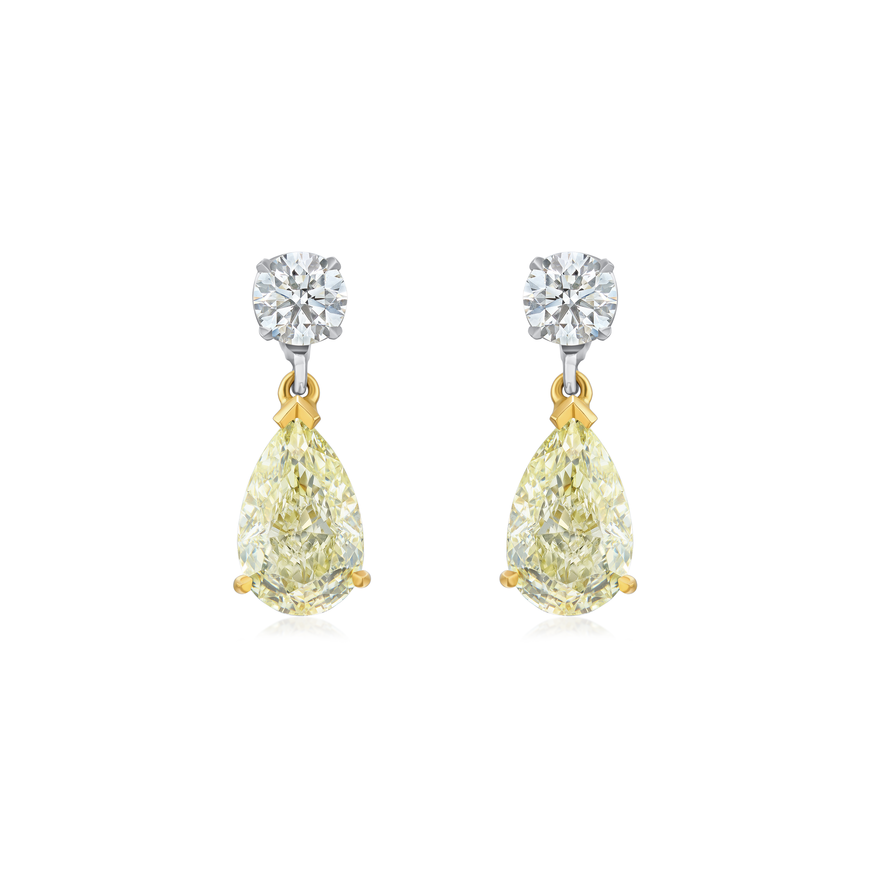 Pear Cut Diamond Slide On/Off Drop Earrings
