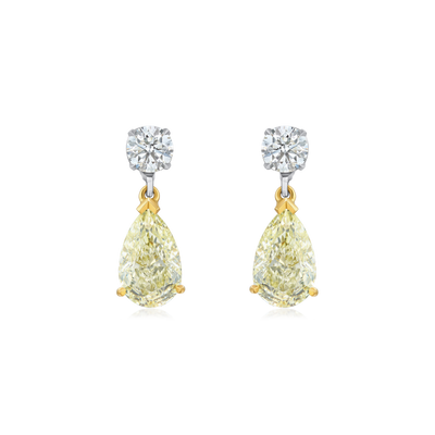 Pear Cut Diamond Slide On/Off Drop Earrings