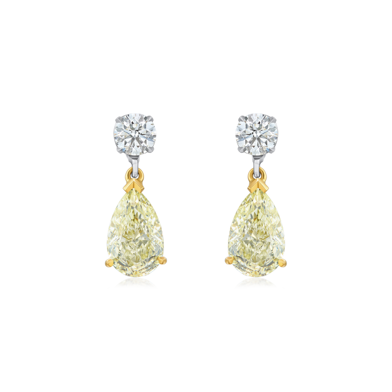 Pear Cut Diamond Slide On/Off Drop Earrings