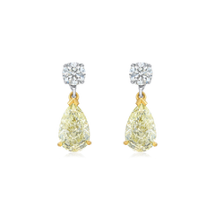 Pear Cut Diamond Slide On/Off Drop Earrings