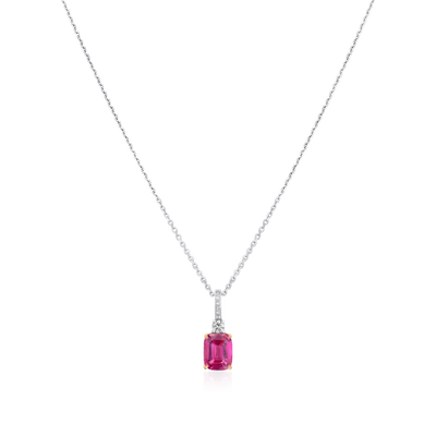 2.05ct Pink Spinel and Diamond Pendant