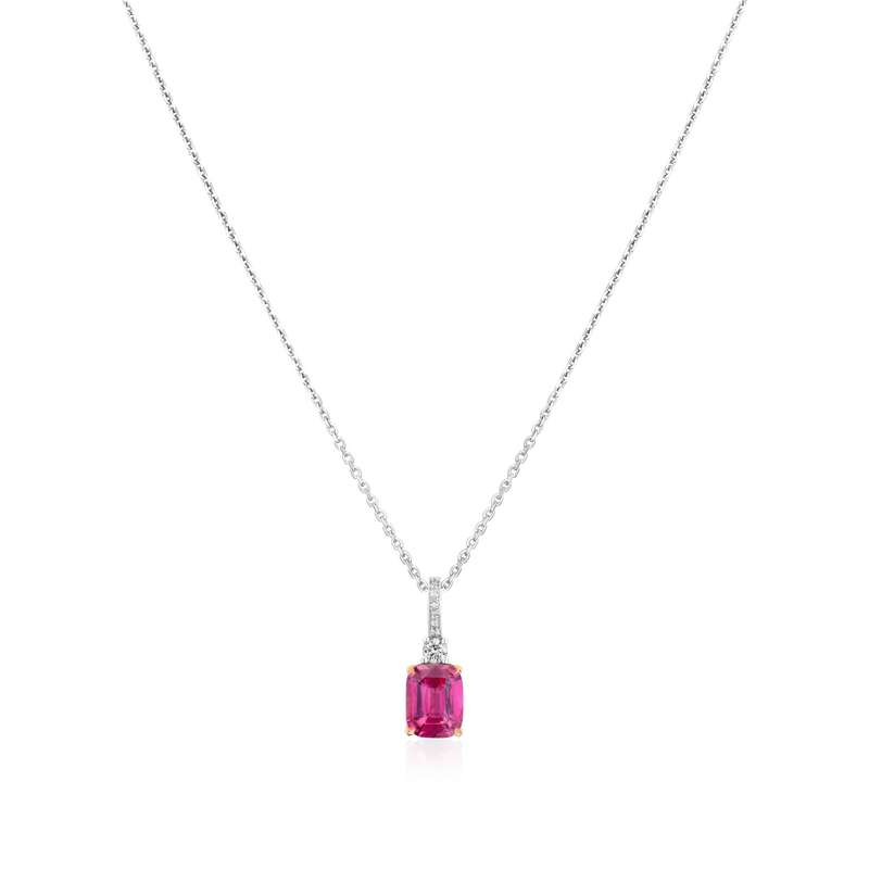 2.05ct Pink Spinel and Diamond Pendant