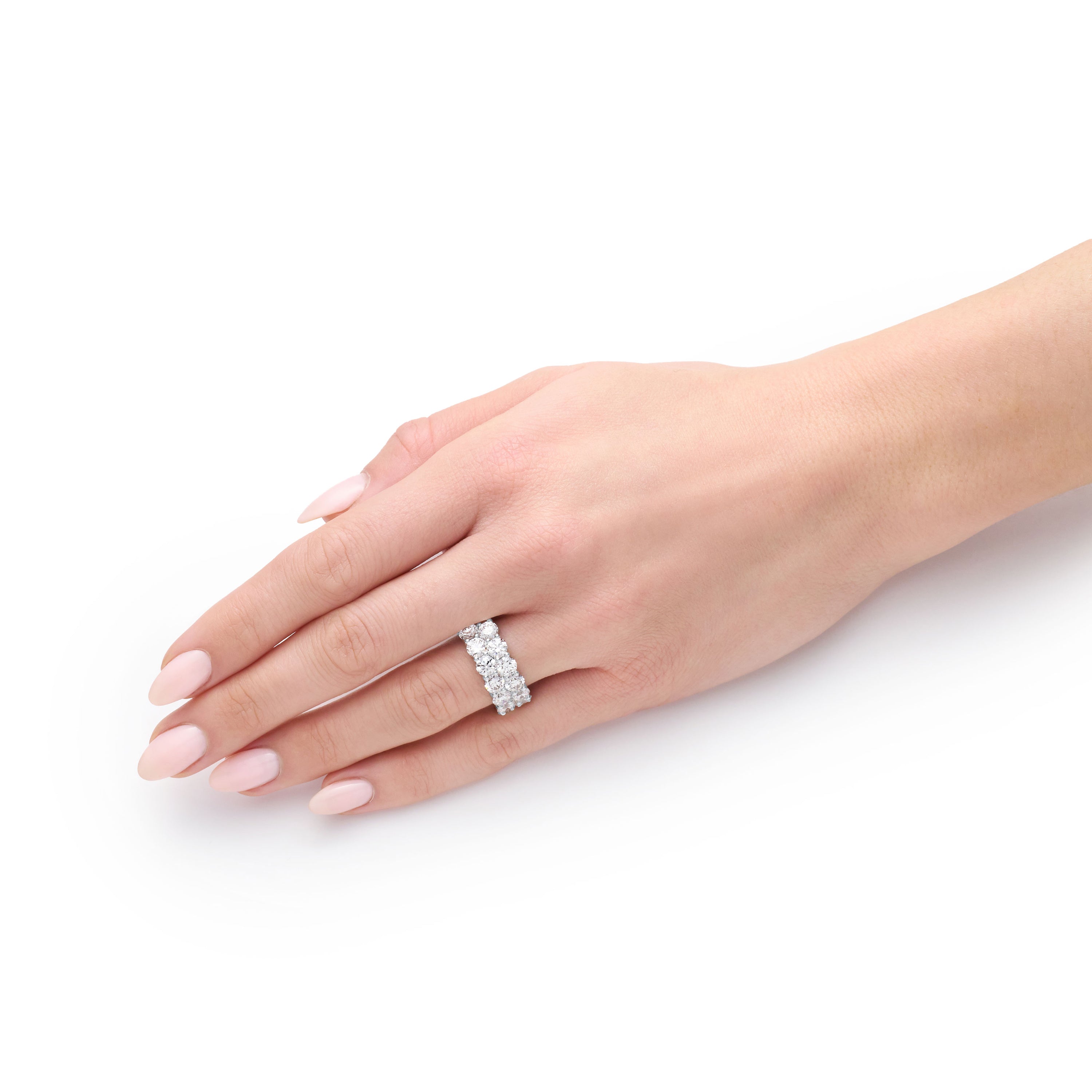 9.60ct Two Row Diamond Wave Ring