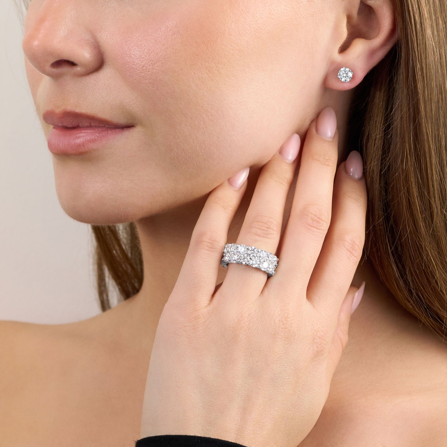 9.60ct Two Row Diamond Wave Ring