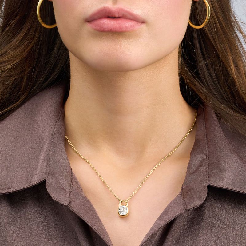 2.28ct Diamond Padlock Pendant