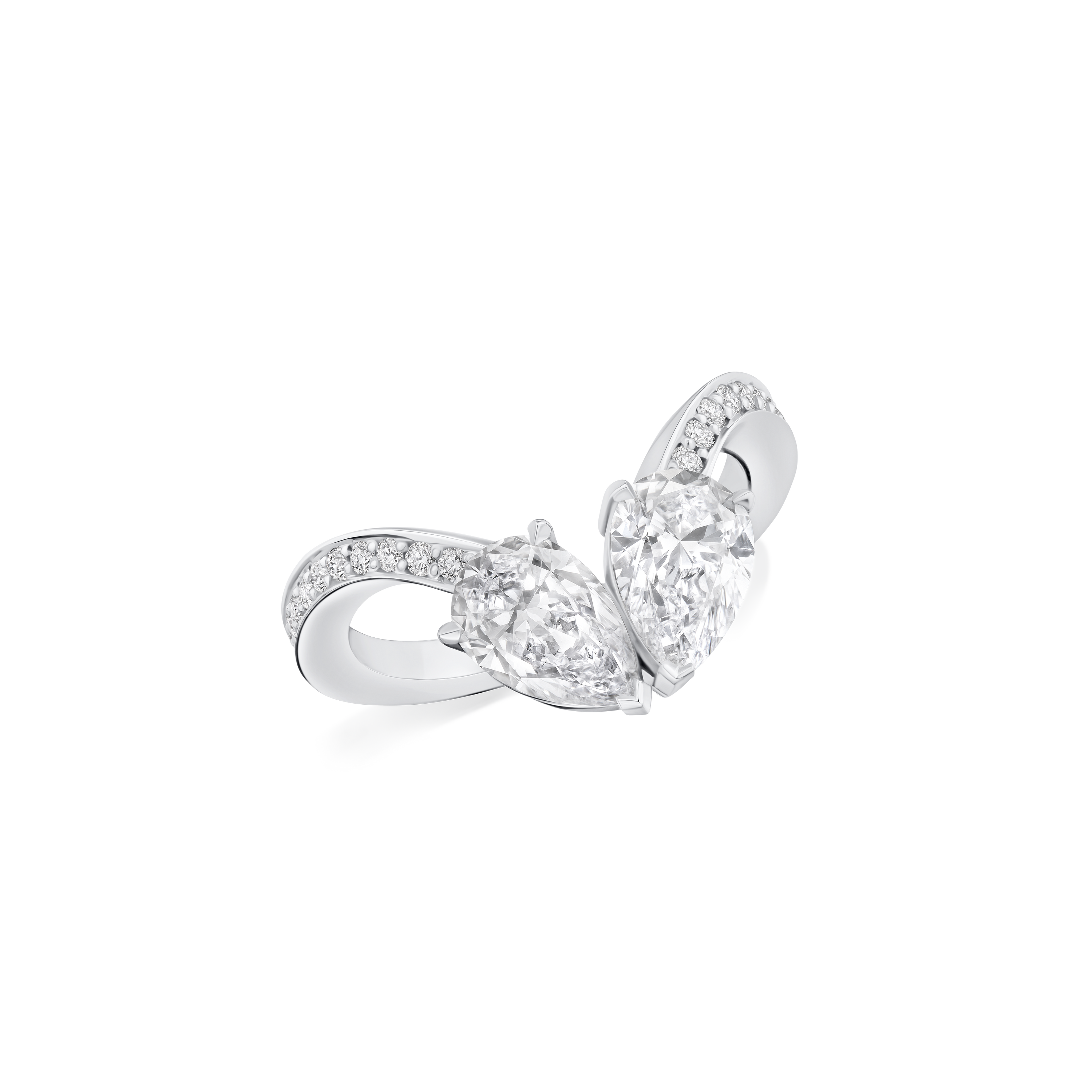 2.00ct Pear Cut Diamond Two Stone Ring