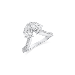 2.00ct Pear Cut Diamond Two Stone Ring