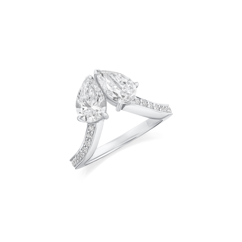 2.00ct Pear Cut Diamond Two Stone Ring