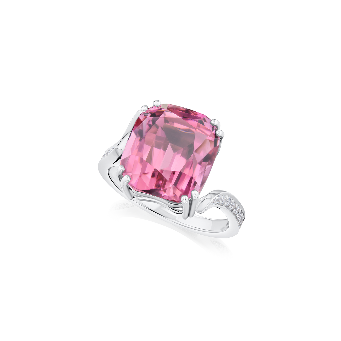 9.84ct Pink Tourmaline Twist Ring