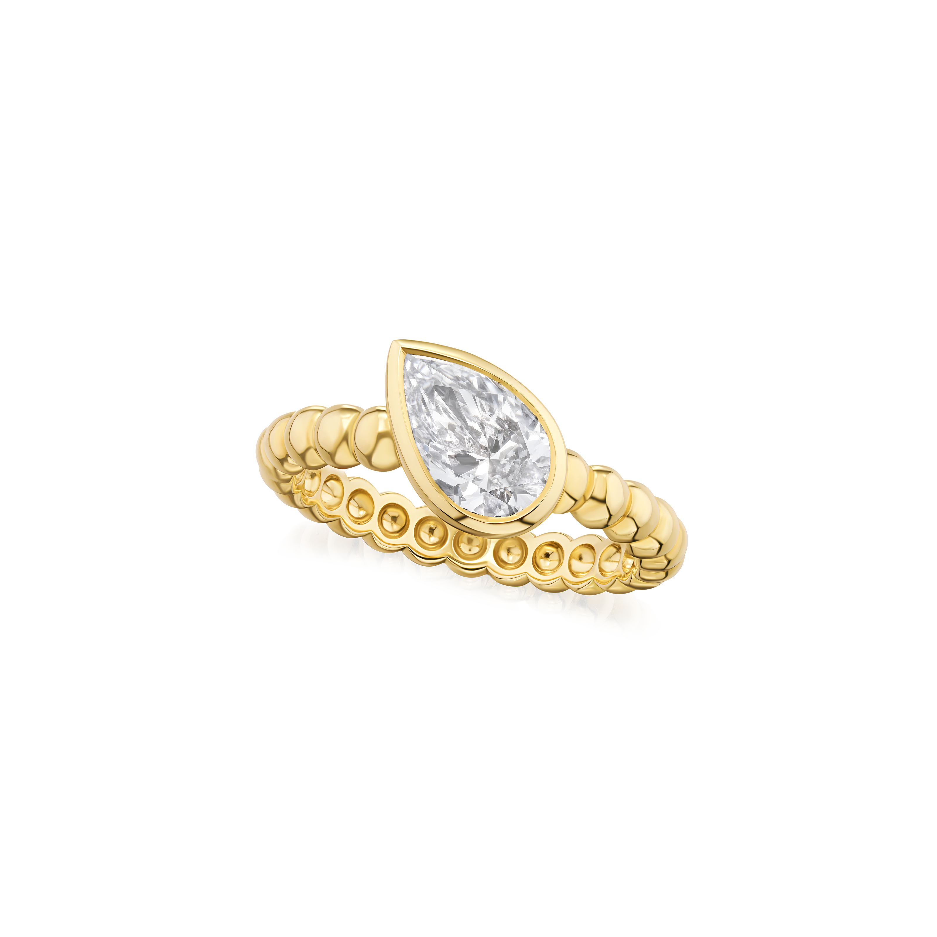 1.50ct Pear Cut Diamond Yellow Gold Ring