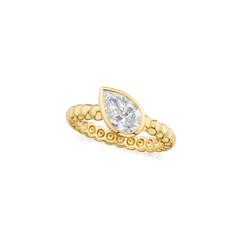 1.50ct Pear Cut Diamond Yellow Gold Ring