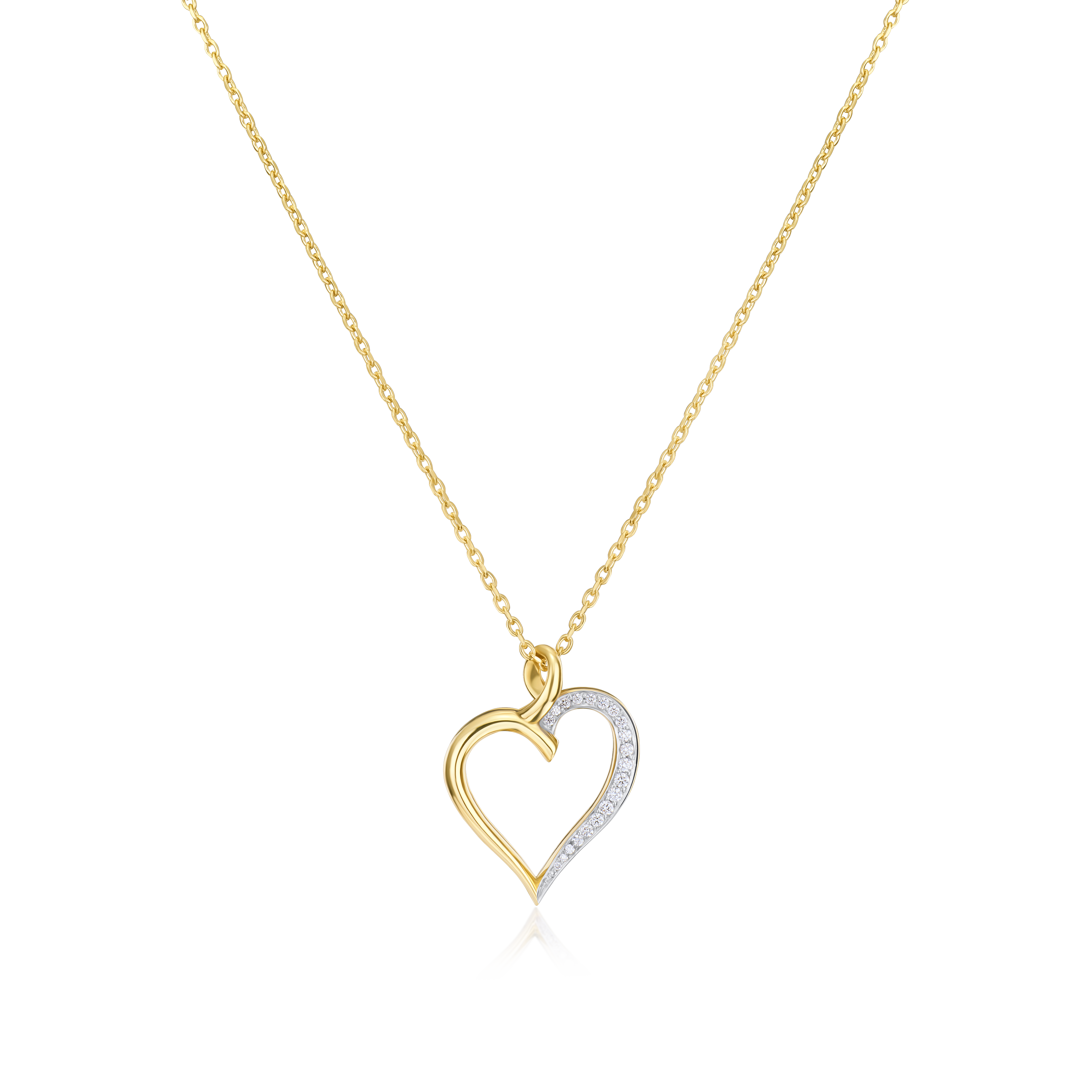 18ct Yellow Gold Diamond Set Heart Pendant