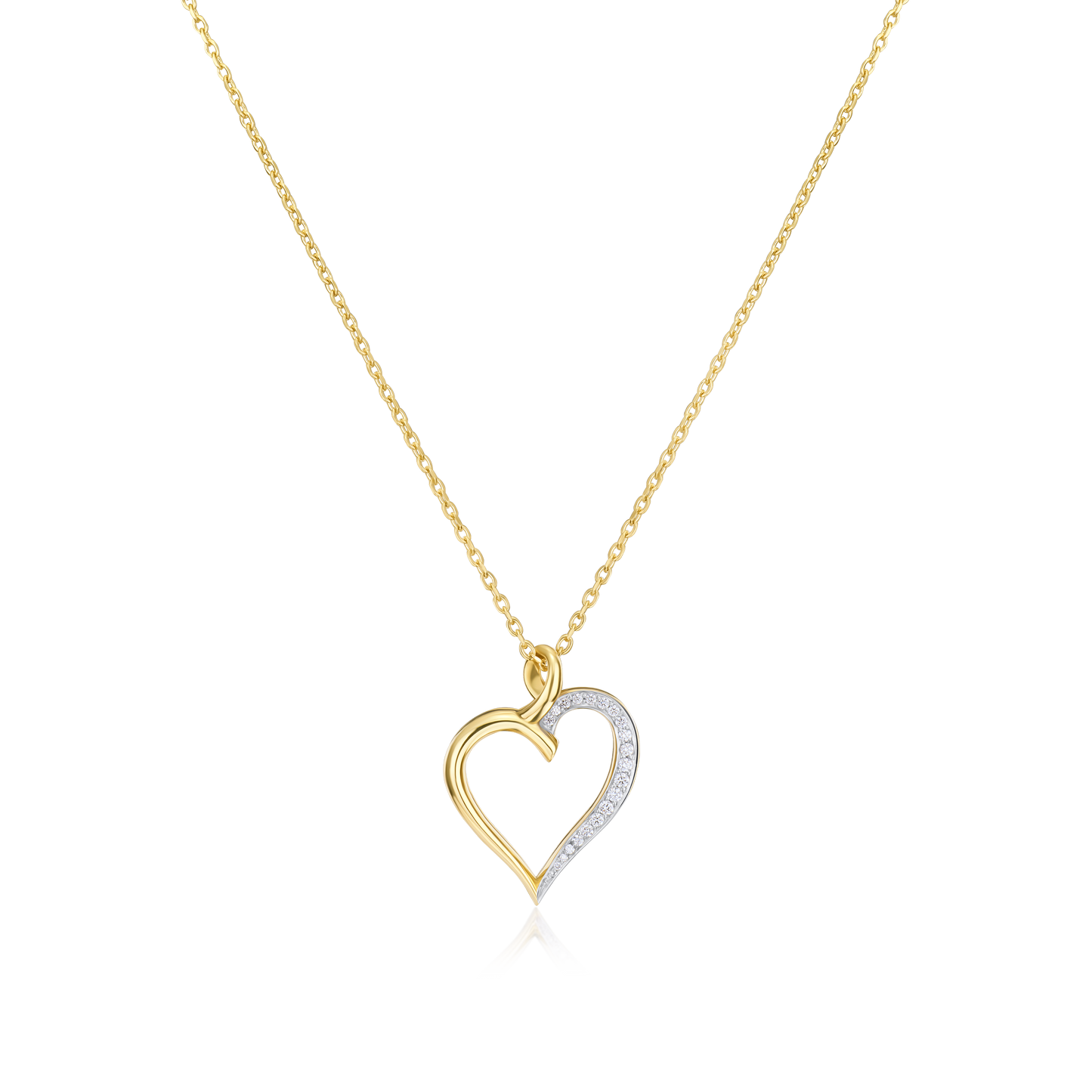 18ct Yellow Gold Diamond Set Heart Pendant
