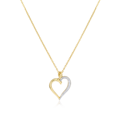 18ct Yellow Gold Diamond Set Heart Pendant