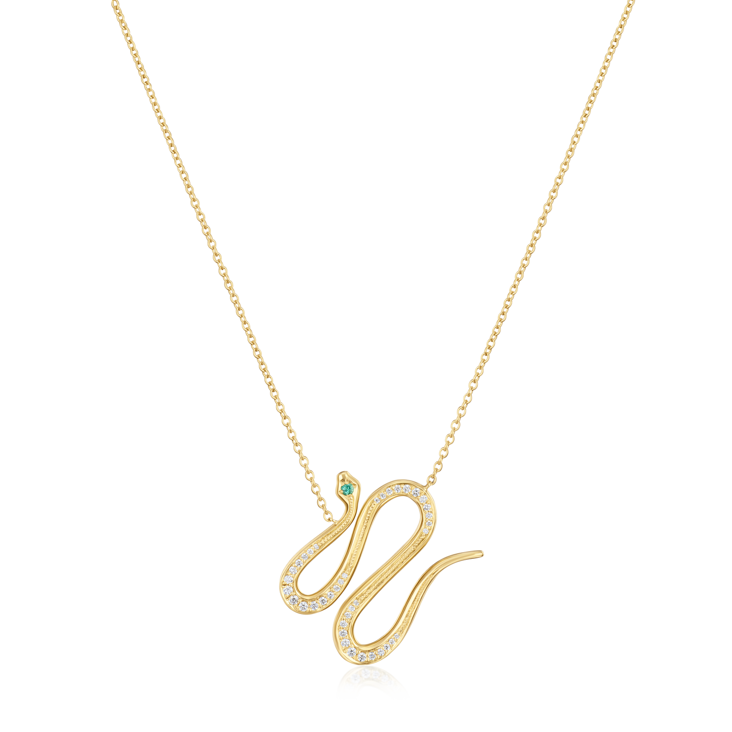Diamond Set Serpent Pendant