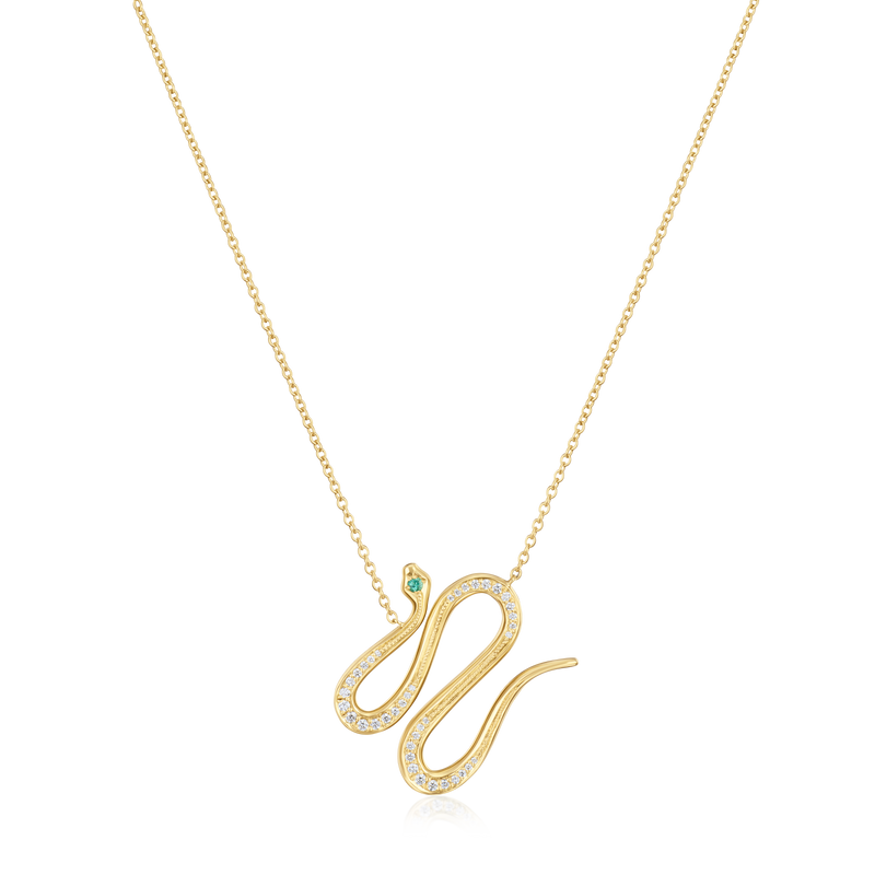 Diamond Set Serpent Pendant