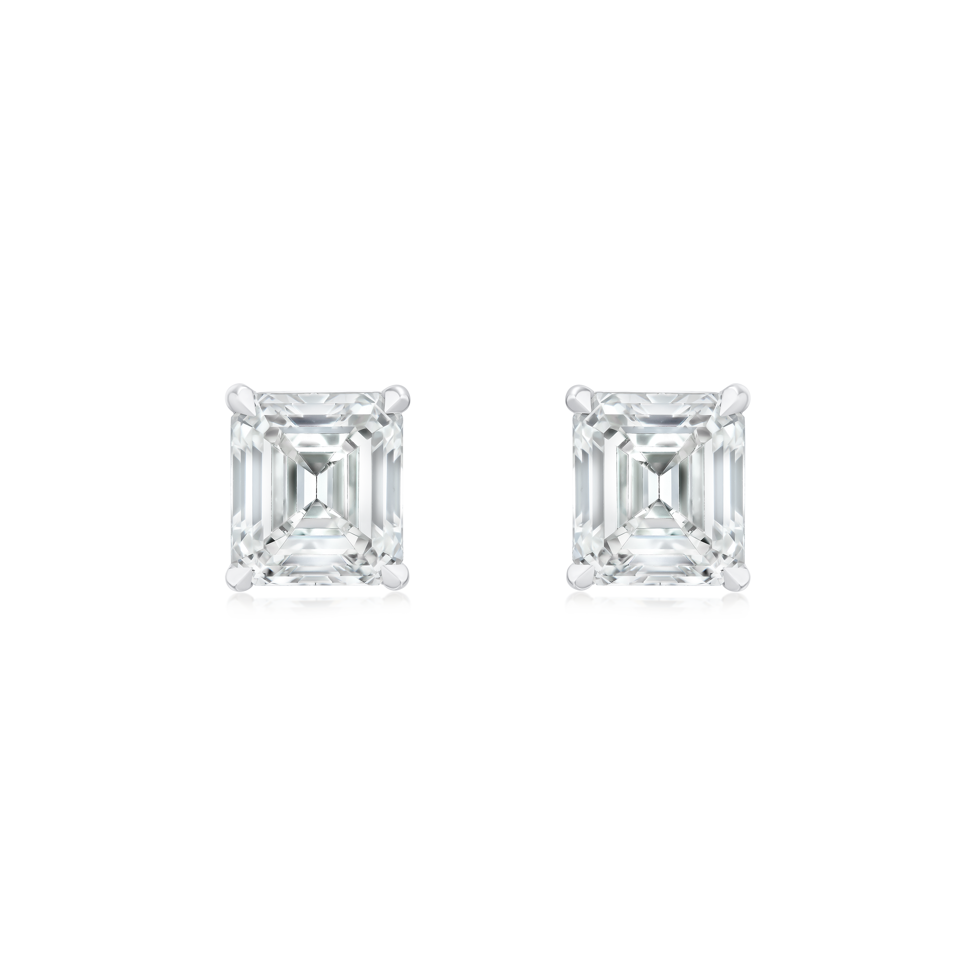 2.03ct Emerald Cut Diamond Stud Earrings