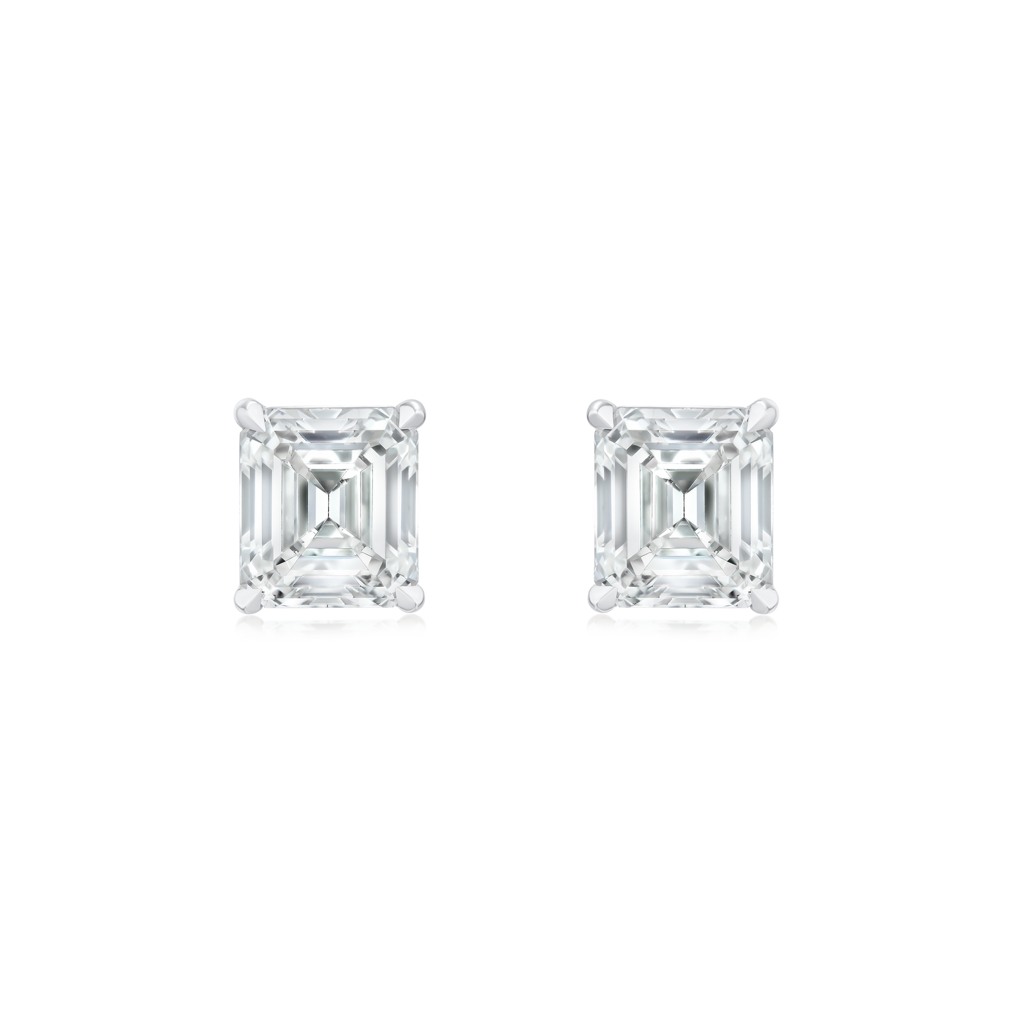 2.03ct Emerald Cut Diamond Stud Earrings