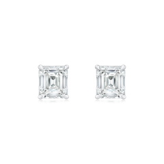 2.03ct Emerald Cut Diamond Stud Earrings