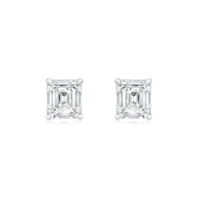2.03ct Emerald Cut Diamond Stud Earrings