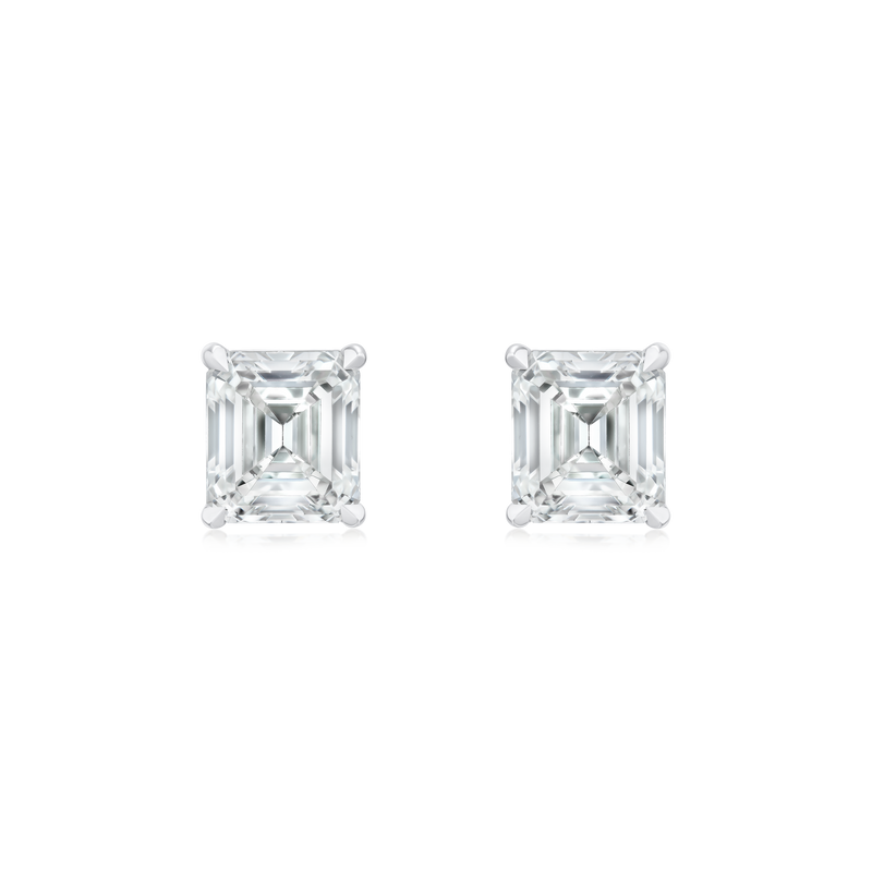 2.03ct Emerald Cut Diamond Stud Earrings