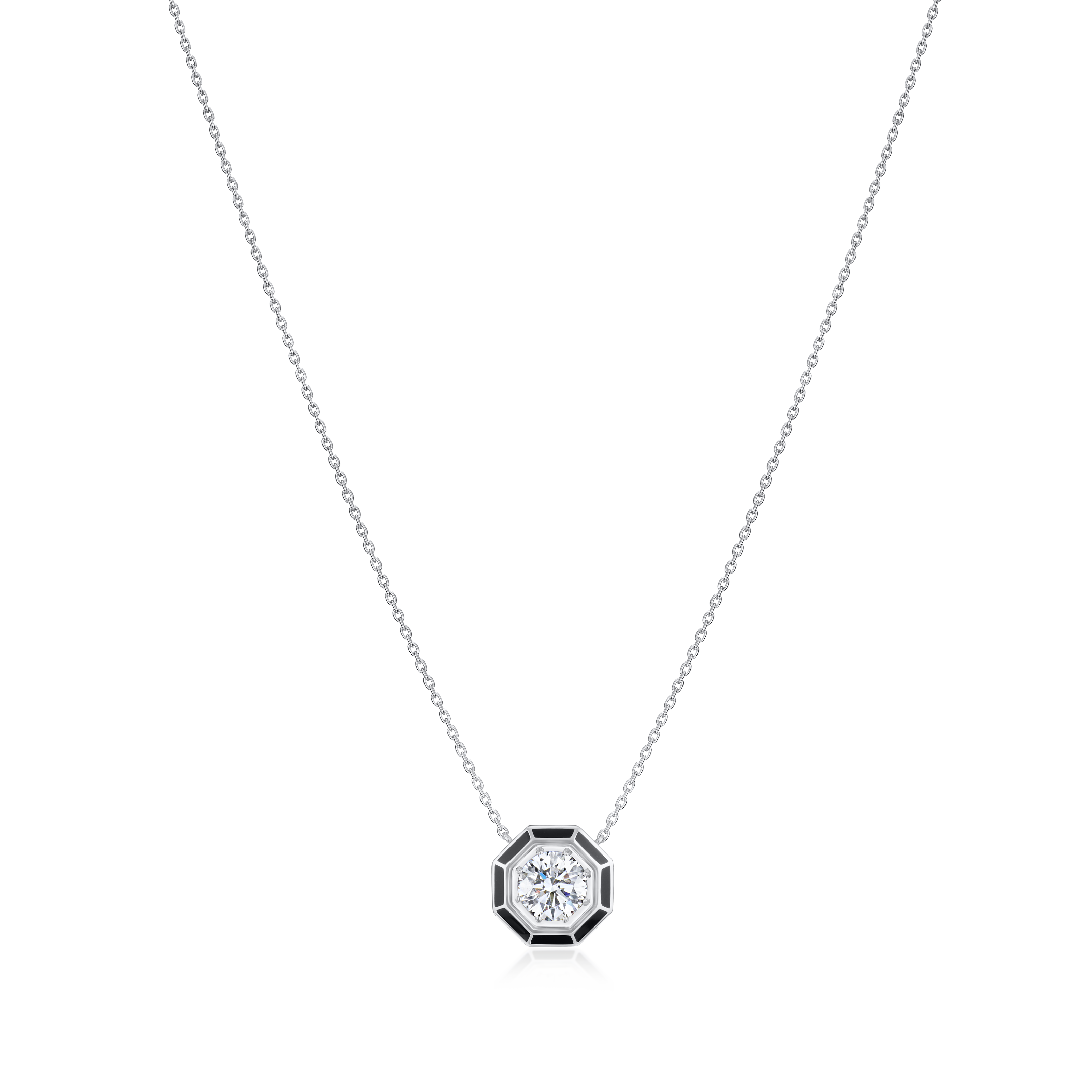 1.01ct Round Brilliant Cut Diamond and Enamel Pendant