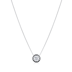 1.01ct Round Brilliant Cut Diamond and Enamel Pendant