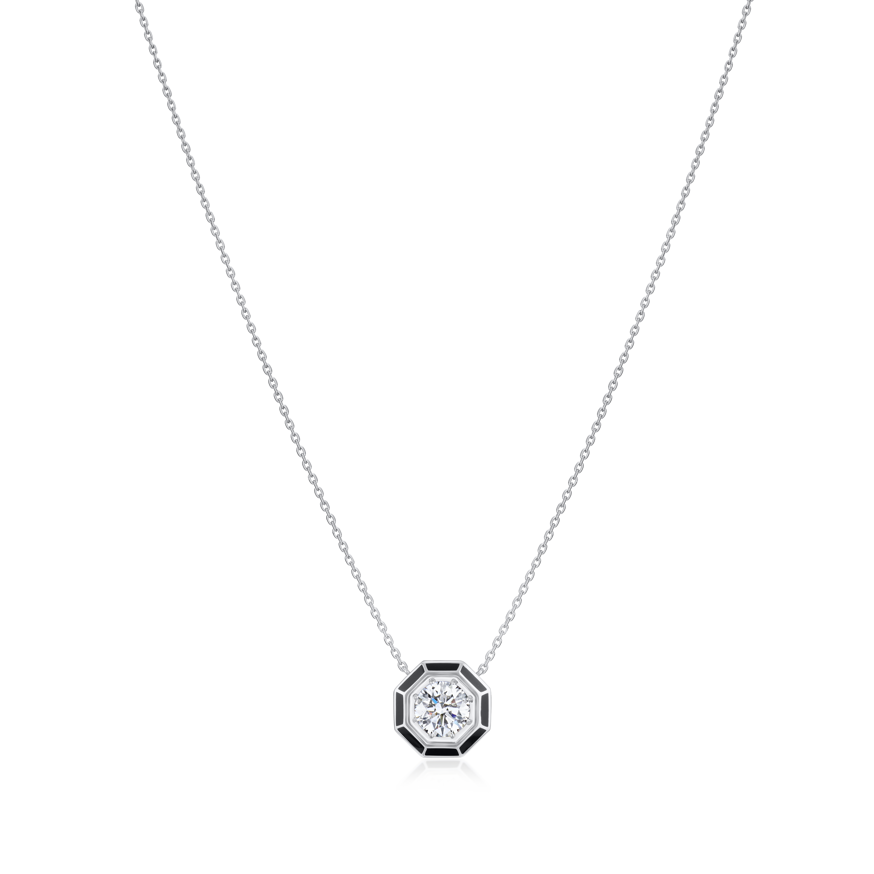1.01ct Round Brilliant Cut Diamond and Enamel Pendant