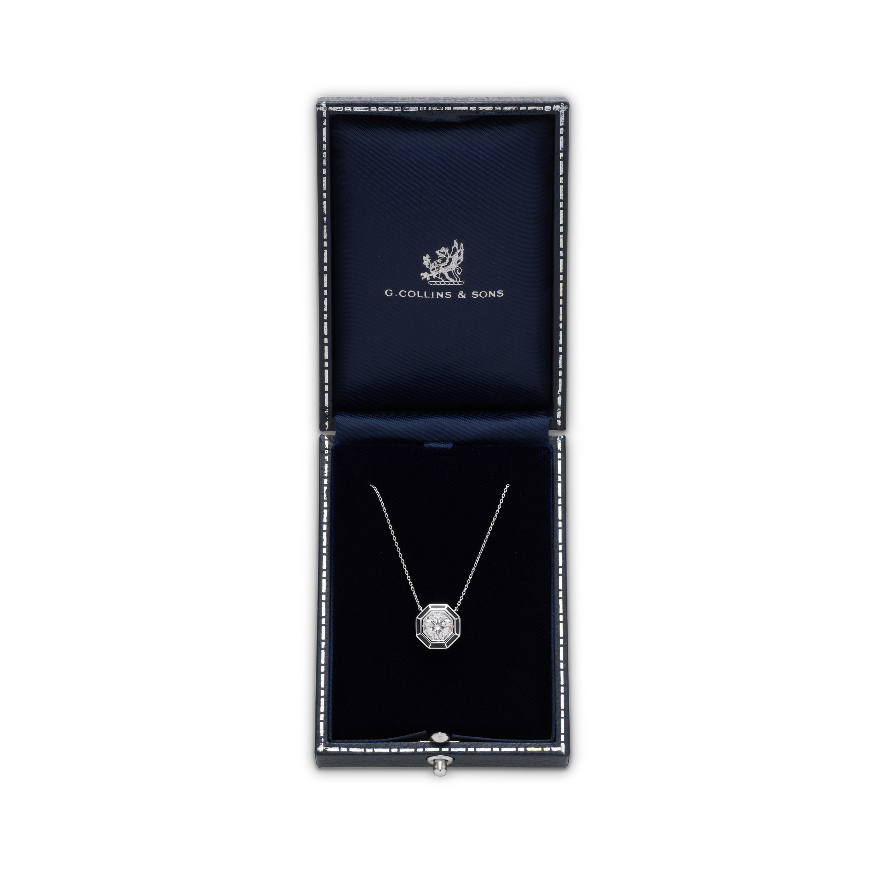 1.01ct Round Brilliant Cut Diamond and Enamel Pendant