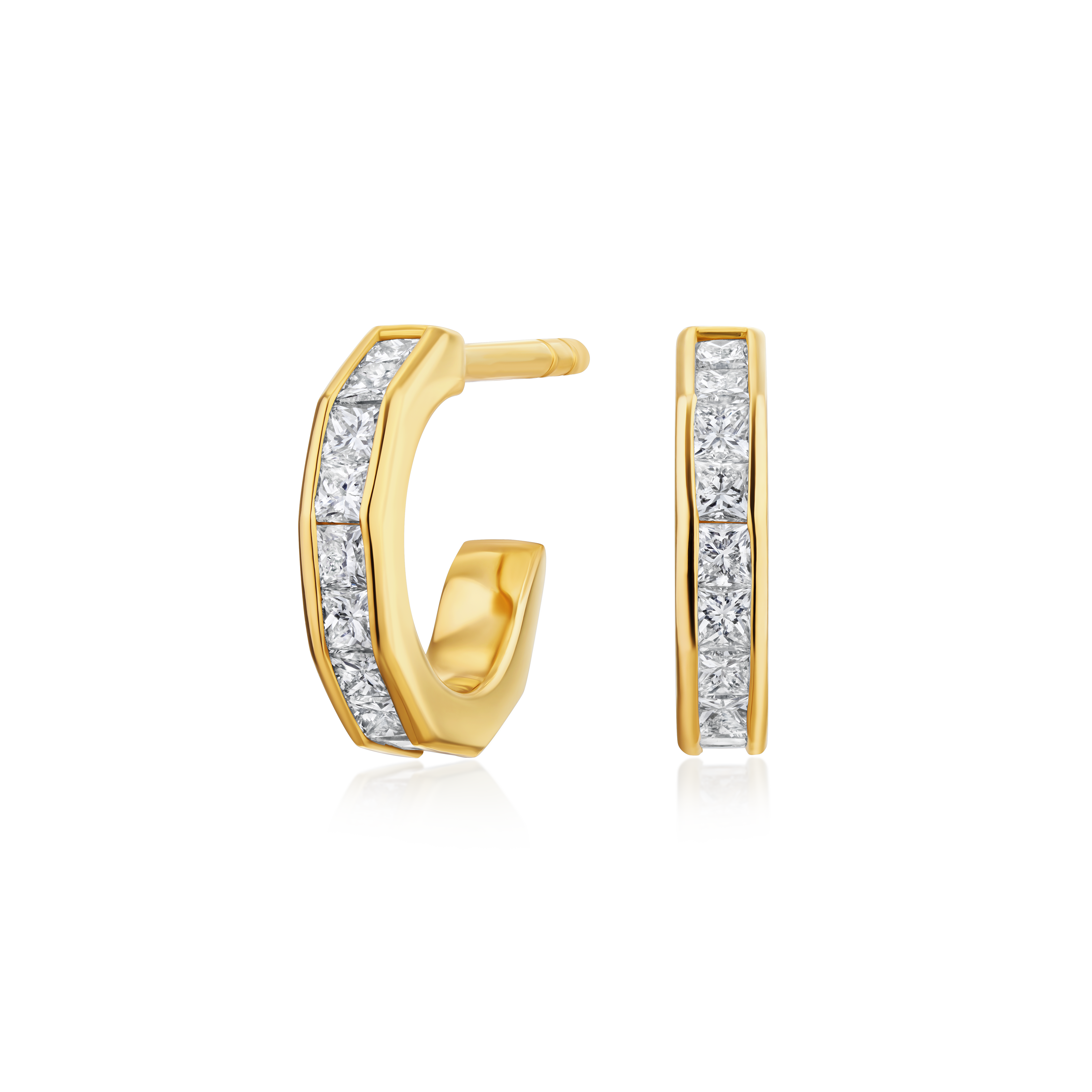 Nectar Collection Diamond Set 18ct Yellow Gold Hoop Earrings