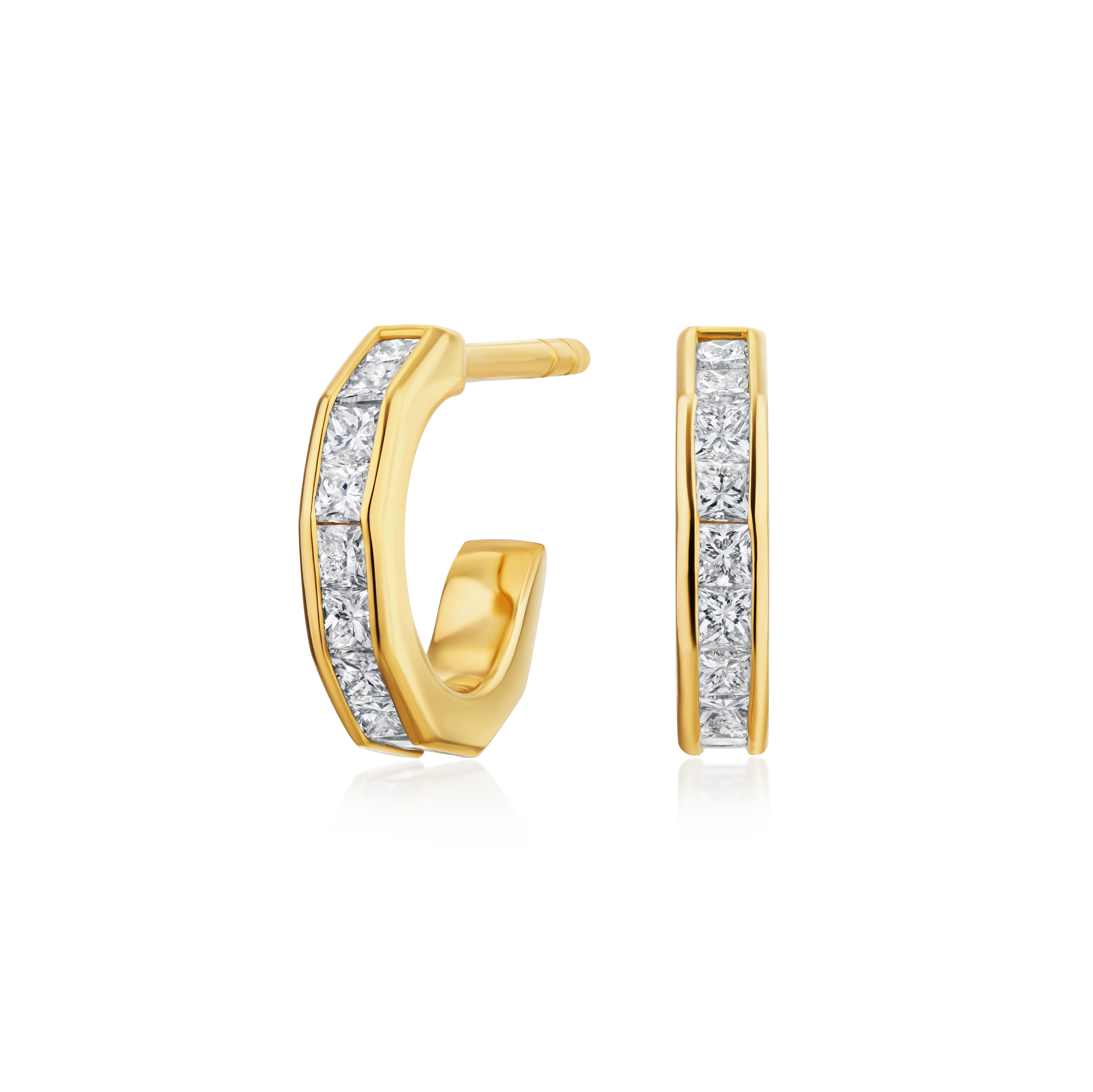 Nectar Collection Diamond Set 18ct Yellow Gold Hoop Earrings