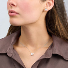 1.25ct Pear Cut Diamond Cluster Pendant