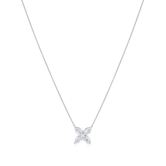 1.25ct Pear Cut Diamond Cluster Pendant