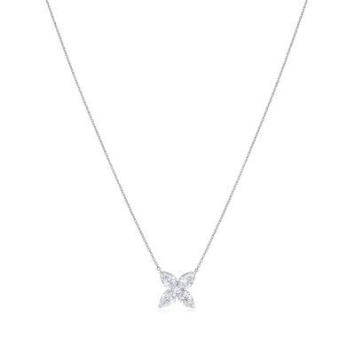 1.25ct Pear Cut Diamond Cluster Pendant