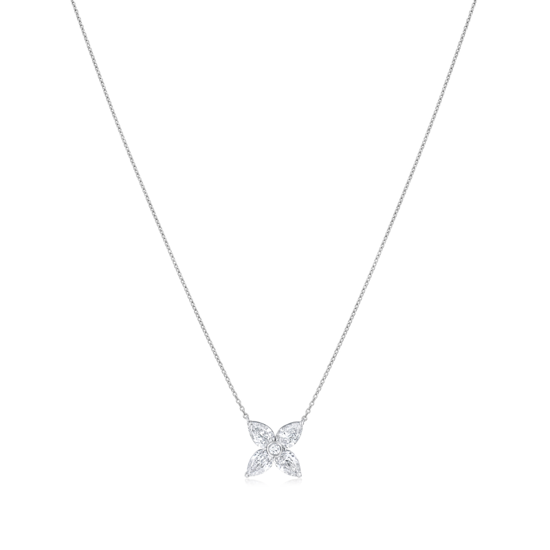 1.25ct Pear Cut Diamond Cluster Pendant