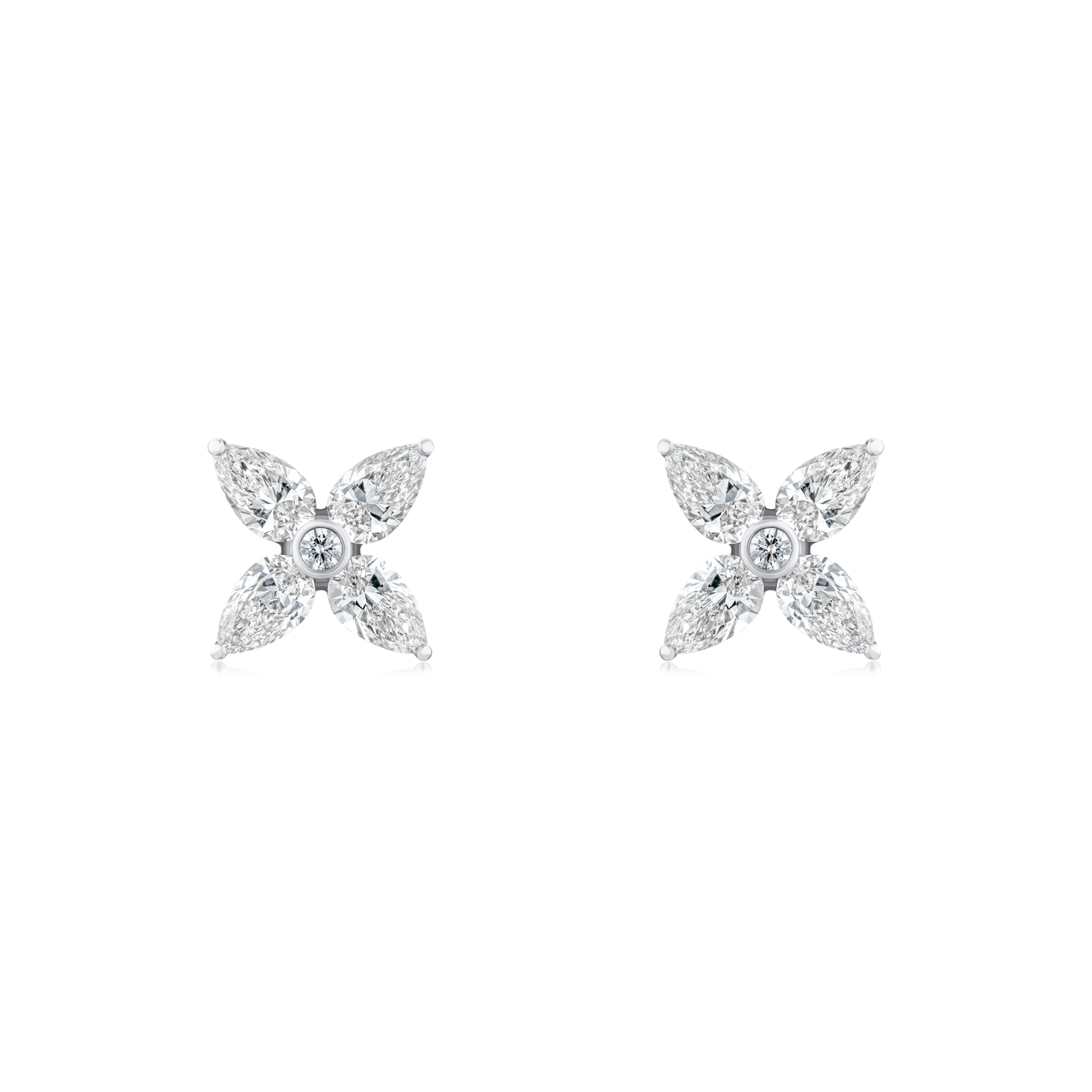 2.50ct Pear Cut Diamond Cluster Earrings