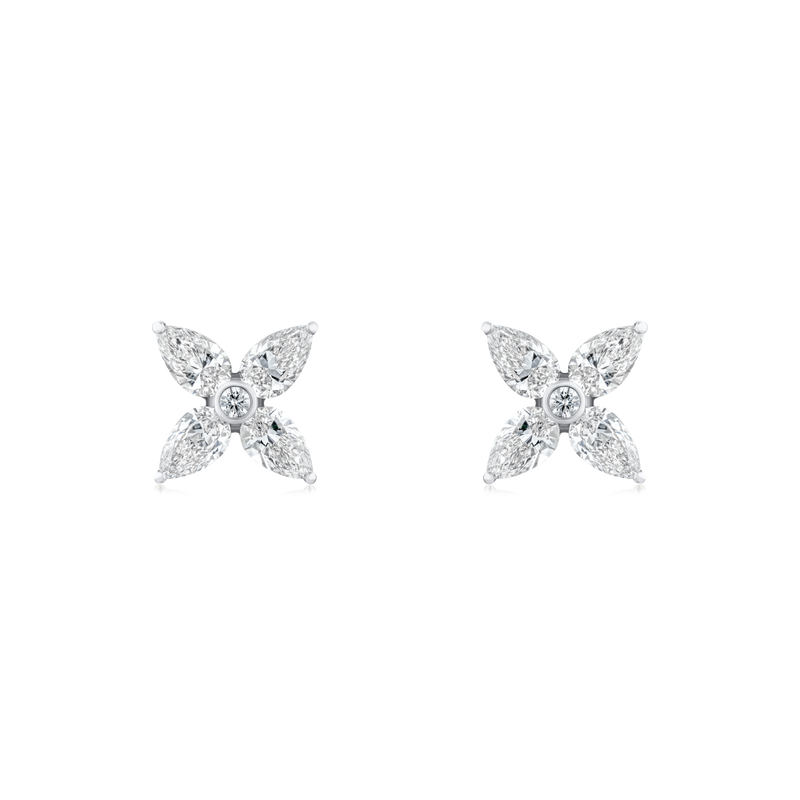 2.50ct Pear Cut Diamond Cluster Earrings
