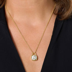 18ct Yellow Gold Diamond Padlock Pendant