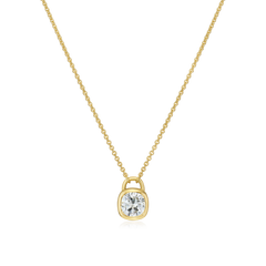 18ct Yellow Gold Diamond Padlock Pendant