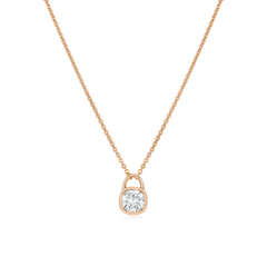 18ct Rose Gold Diamond Padlock Pendant